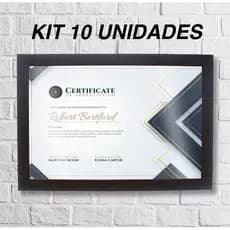 Kit 10 Moldura CERTIFICADO DIPLOMA 20X30 Suporte de Parede e Mesa