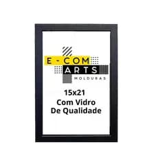 Porta Retrato 15x21 Vidro ou Acetato Para Fotos Moldura Em Madeira Com Gravata de Apoio.