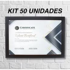 Kit 50 Molduras 20x30 Certificado Diploma Suporte de Parede e Mesa