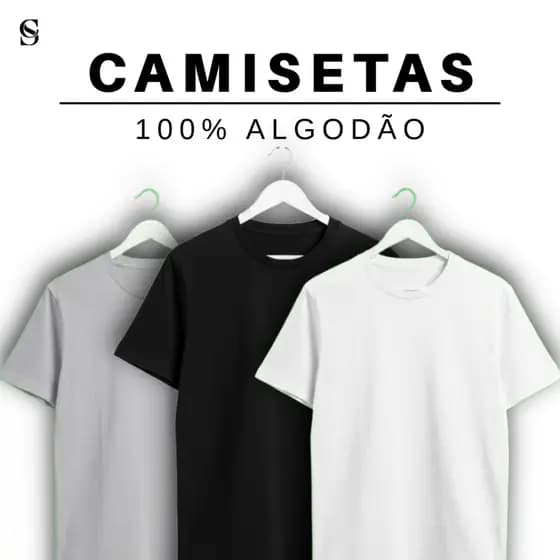 Camiseta Masculina cinza claro cores básicas 100% algodão Premium Básica dia a dia ou para estampar