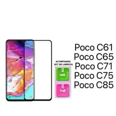 Película De Vidro Temperado 3D/9D Tela Para Xiaomi Redmi Poco C61 C65 C71 C75 C85