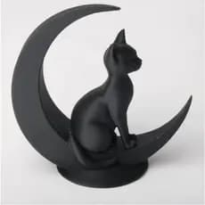 Escultura Gato na Lua Decorativa – Decoração Moderna e Elegante