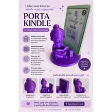 Suporte Kindle Decorativo em Impressão 3D | Suporte para Kindle | Presente para Leitores | Para Book Lovers