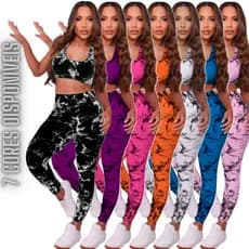 Conjunto Legging e Top Marmorizada Academia Degrade
