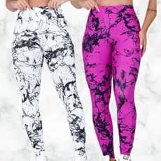 Calça Legging Marmorizada Tie Dye Academia