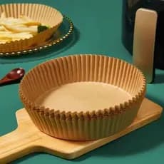 Almofadas descartáveis para alimentos/Forma de Airfryer Papel Redondo Antiaderente Descartável 50un
