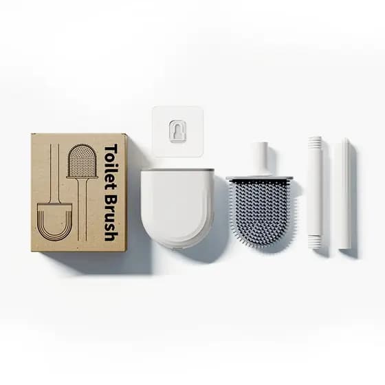 Escova de Silicone para Vaso Sanitário  Com Suporte De Parede