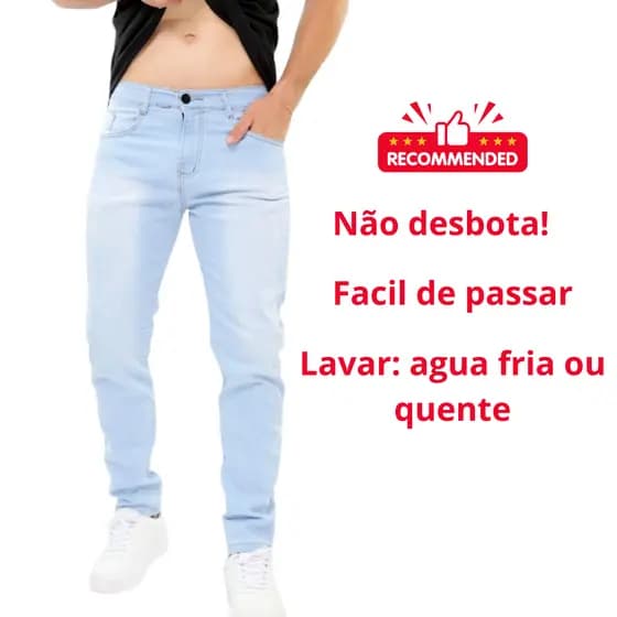 Calça Jeans Masculina Slim Clara – Jeans Stretch linha premium Promoção envio imediato