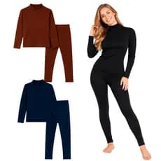 Conjunto Feminino Gola Alta Térmico Peluciado Frio Inverno P ao GG
