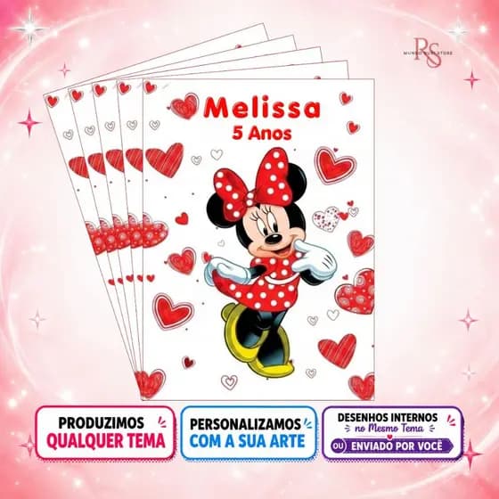 Livro para Colorir Personalizado Qualquer Tema Festa 8 ou 16 Desenhos - Envio Rápido