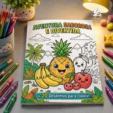 Livro para Colorir Frutas 40 Desenhos Grandes Infantil Educativos Pintura Tamanho A5 Envio Imediato