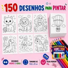 150 a 300 Desenhos para Colorir Infantil Educativos Crianças Pintura Menina e Menino Temas Variados