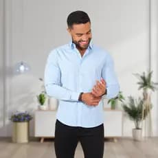 Camisa masculino social manga longa slim fit sem bolso não amassa luxo