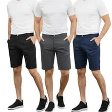 Kit 3 Bermudas Masculinas Esporte Fino Estilo Social Com Bolso Embutido Sarja Elastano Sport