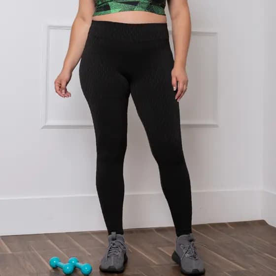 Calças Legging Plus Size Feminina Leg Suplex Zero Transparência Cintura Alta Levanta Bumbum