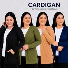 Cardigan Feminino Plus Size Casaquinho Casaco Feminino Curto Meia Estação
