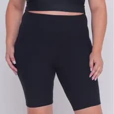 Bermuda Ciclista Legging Feminina Cós Alto Cotton Cumprido G3 Shorts Academia Corrida Plus Size