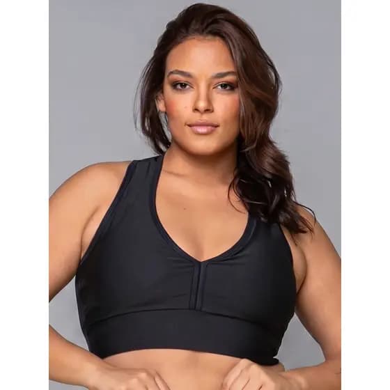 Top Fitness Feminino Plus Size Suplex Premium Com Bojo Zero Transparência