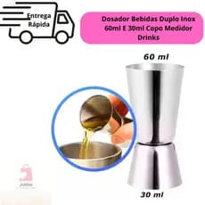 Dosador Duplo De Bebidas 30/60 ML Para Preparação De Drinks Equipamento Para Bar  Material Aço Inox,