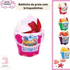 Baldinho de Praia Brinquedo de Praia Menino Menina Cores Sortidas Material Plástico Resistente