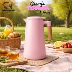 Garrafa Térmica 1L Design Nórdico Clean Moderna Mantém Quente e Frio
