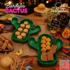 Bandeja Formato Cacto Resistente Reutilizável Para Festas Temáticas Junina Petisqueira Decorativa