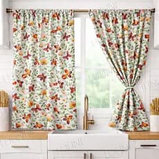 Cortina De Vitro Cozinha 200x1.30cm Estampada Casa Decoração - LANÇAMENTO