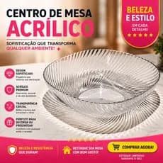 Centro de Mesa Transparente Luxo Texturizado – Tigela Decorativa Moderna para Sala e Mesa Posta