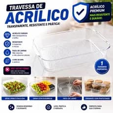 Bandeja Travessa Premium Transparente | Ideal Para Servir Doces Salgados Mesa Posta Resistente