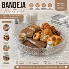 Bandeja Café da manhã Decorativa para servir acrilico transparente resistente elegante multiuso