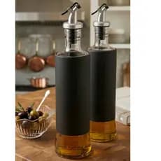 Kit 1 ou 2  Galheteiros  Porta Azeite Óleo Vinagre 500 ML Bico Dosador Aço Inox Vidro
