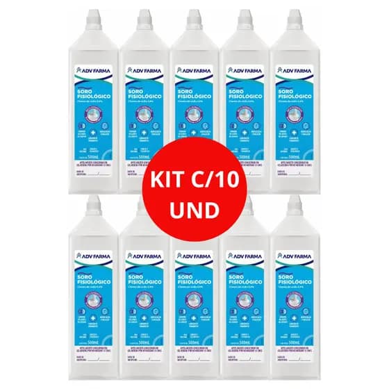 Kit C/10 Soro Fisiológico ADV Farma 500ml