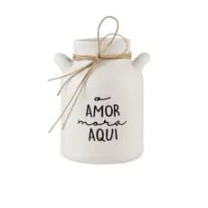 Leiteira Ceramica Multiuso Porta Talher Vaso Flores Decorativo