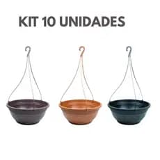 KIT 10 Vasos Cuia 6 Litros com Alça 50cm Para Plantas Rosa do Deserto Samambaia