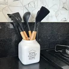 Porta Talheres Utensílios Cerâmico Organizador Casa Cozinha Enfeite
