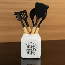Porta Utensílios em Cerâmica Decorativa Home Sweet Home