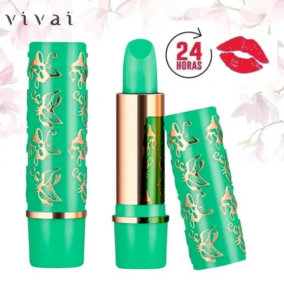 Kit 2 Batons Mágicos Vivai 24 Horas Muda de Cor Conforme o pH Hidratante Longa Duração