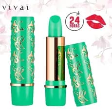 Kit 2 Batons Mágicos Vivai 24 Horas Muda de Cor Conforme o pH Hidratante Longa Duração