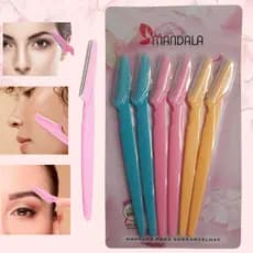 Kit 6 - Lâminas Sobrancelha e Rosto - Navalha para Depilação Facial e Corpo