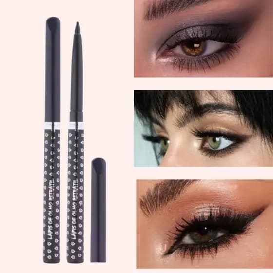 Lápis de Olho Retrátil Pink 21 – Preto Intenso | Traço Preciso e Longa Duração