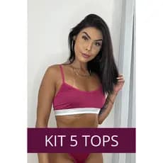 Kit 5 Top Feminino Sem Bojo em Microfibra | Leve, Confortável e Não Transparente