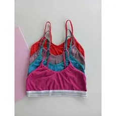 Kit 4 Tops Básicos Femininos Forrados na Frente e com Alça para Casa e Treino