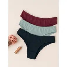 Kit 3 Calcinhas Básicas Conforto Cores Sortidas forro 100% algodão