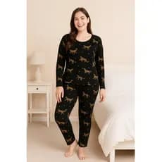 Pijama Feminino de Inverno em Suede Quentinho e Confortável Sortido Liso ou Estampado