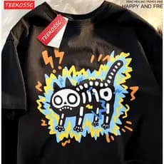 Camiseta algodão Gatinho choque elétrico, lançamento!!