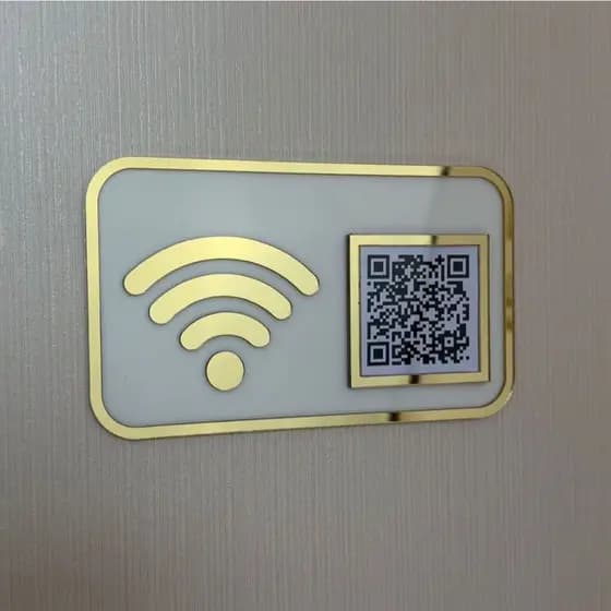 PLACA QRCODE WIFI ACRÍLICO