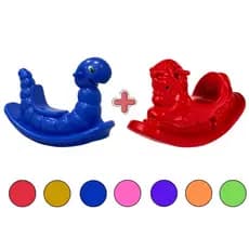 Gangorra Cavalinho + Gangorra Nhoca – Kit Infantil para Equilíbrio e Coordenação Cores Sortidas