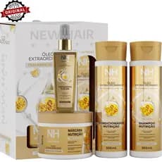 Kit Capilar Óleo Extraordinário NEW HAIR - Shampoo, Condicionador, Máscara e Óleo
