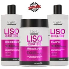 Kit Profissional 3 Itens Capilar Liso Obrigatório 1L | Kit Profissional Para Cabelos Lisos
