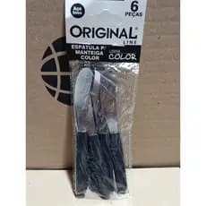 Kit 6 Espatula de Manteiga Aço Inox Original Line Color | Cabo Colorido Resistente